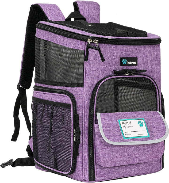 Purple Dog & Cat Backpack Carrier – Airline Approved, Breathable & Comfortable