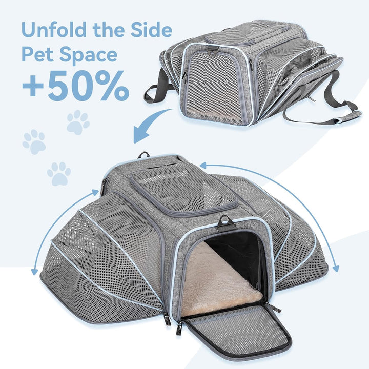 Expandable Pet Travel Carrier – Airline Approved Soft-Sided Bag for Small Cats & Dogs (Up to 9 lbs)