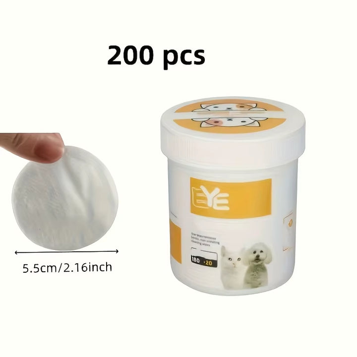 200Pcs Soft & Portable Pet Eye Wipes for Dogs & Cats Gentle Tear Stain Remover Cat Dog Ear Cleaning Wipes All Breed Sizes