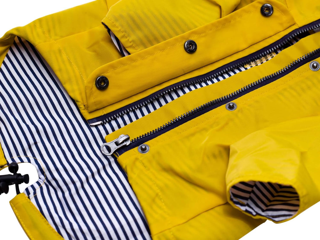Dog Raincoat with Hood – Waterproof & Reflective (Yellow, Medium)