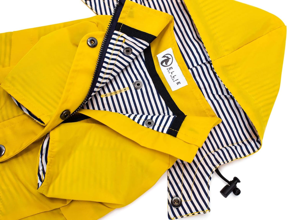 Dog Raincoat with Hood – Waterproof & Reflective (Yellow, Medium)