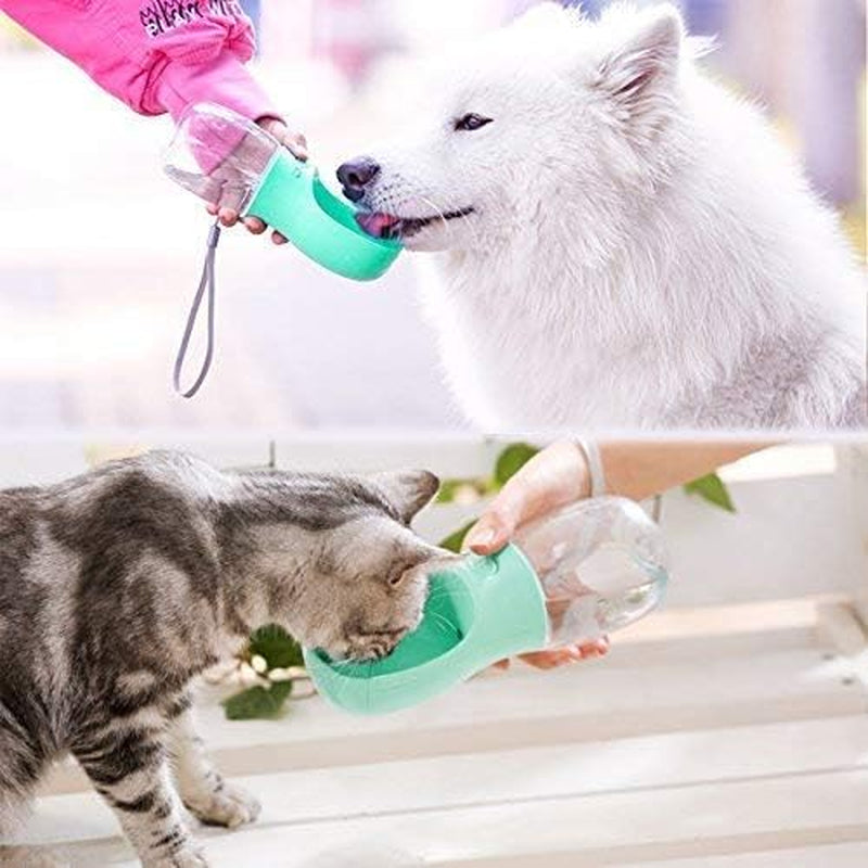 Portable Dog Water Bottle for Walking & Travel – 12oz (Blue)