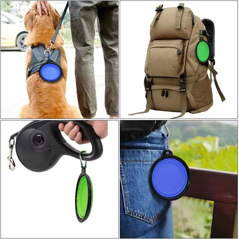 Pet Folding Silicone Bowl Large Outdoor Pet Travel Bowl Collapsible Dog Food Bowl Water Portable Puppy Food Container Feeder