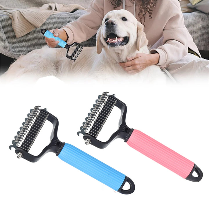 Deshedding Tool， Raw Paws Undercoat Rake & Dematting Tool - Pet Grooming Comb for Shedding, Matted Fur, Knots and Tangles - Stainless Steel Deshedding Brush for Dogs and Cats