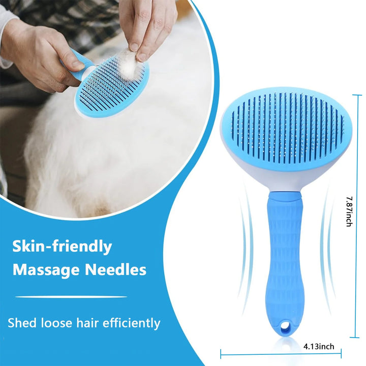 3 Pack Pet Grooming Rake, Self-Cleaning Dematting Pin Slicker Brush Comb, Deshedding Tool for Dogs and Cats
