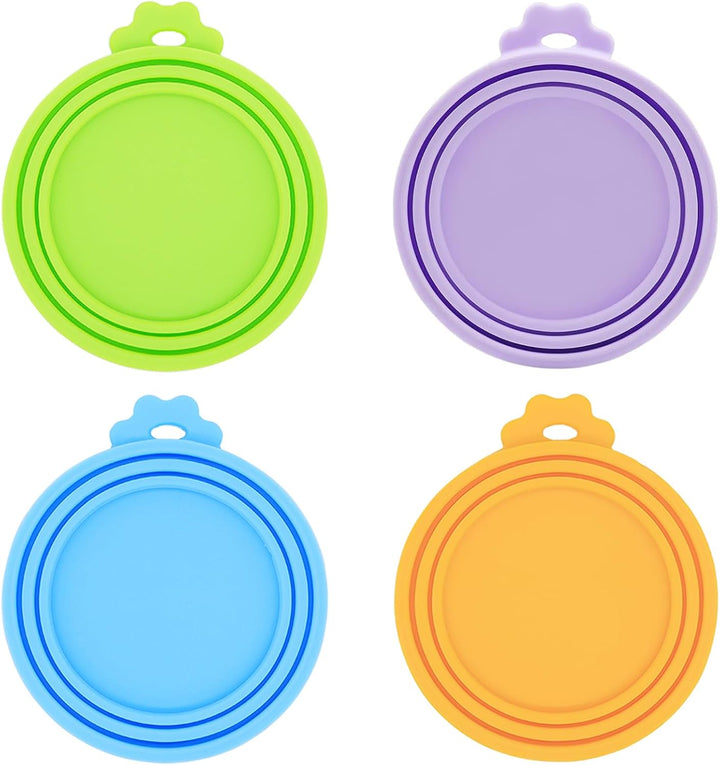 4-Pack Universal Silicone Food Can Covers – BPA-Free, Fits Standard Dog & Cat Food Cans (Mix Colors)