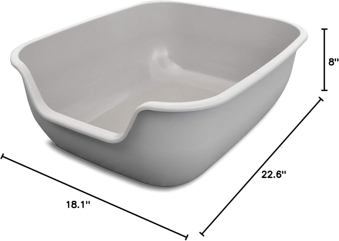BetterBox Non-Stick Large Litter Box – Pet-Safe Coating, Easy-Clean Open Top, Durable ABS Plastic