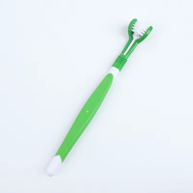 Pet Toothbrush Kit with 3 Heads - Dog Cat Dental Care Finger Toothbrush Teeth Cleaning Mouth Kit