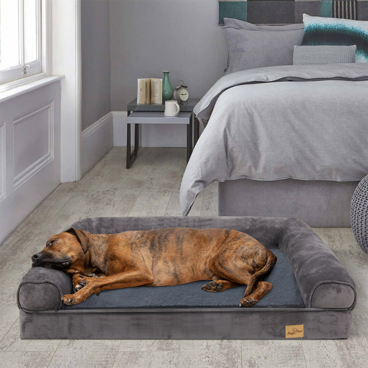 Xx-Large Orthopedic Memory Foam Dog Bed Washable Pet Bolster Mattress Waterproof