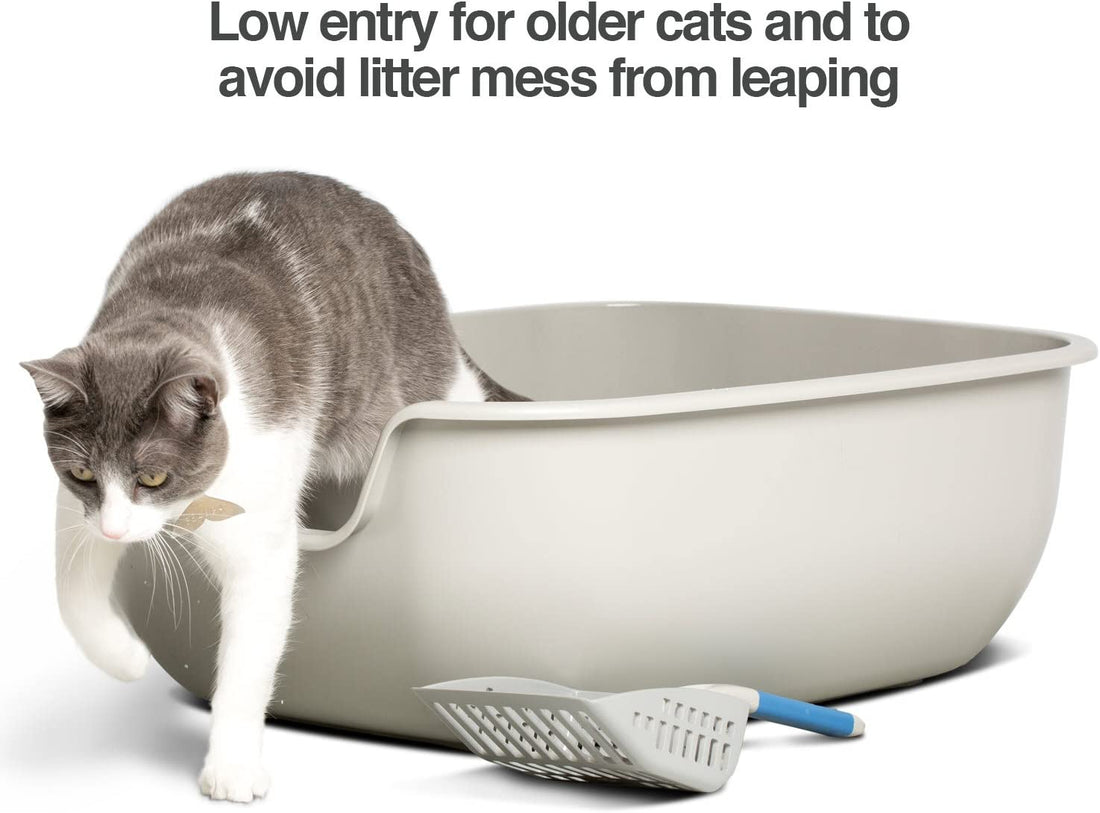 BetterBox Non-Stick Large Litter Box – Pet-Safe Coating, Easy-Clean Open Top, Durable ABS Plastic
