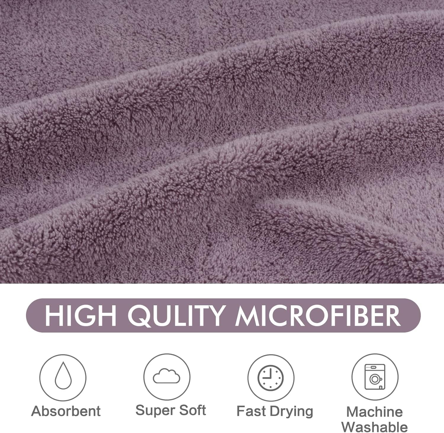 Super Absorbent Microfiber Pet Bath Towel – Quick-Dry Towel for Dogs & Cats, 30" x 50", Purple