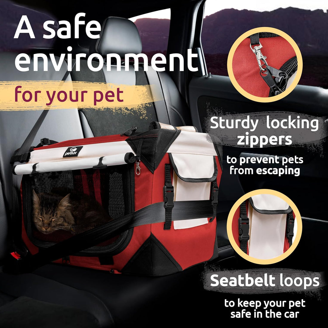 Large Soft-Sided Pet Carrier – Fits 2 Cats or Medium Dog, Travel & Vet Friendly with Removable Bed and Privacy Windows