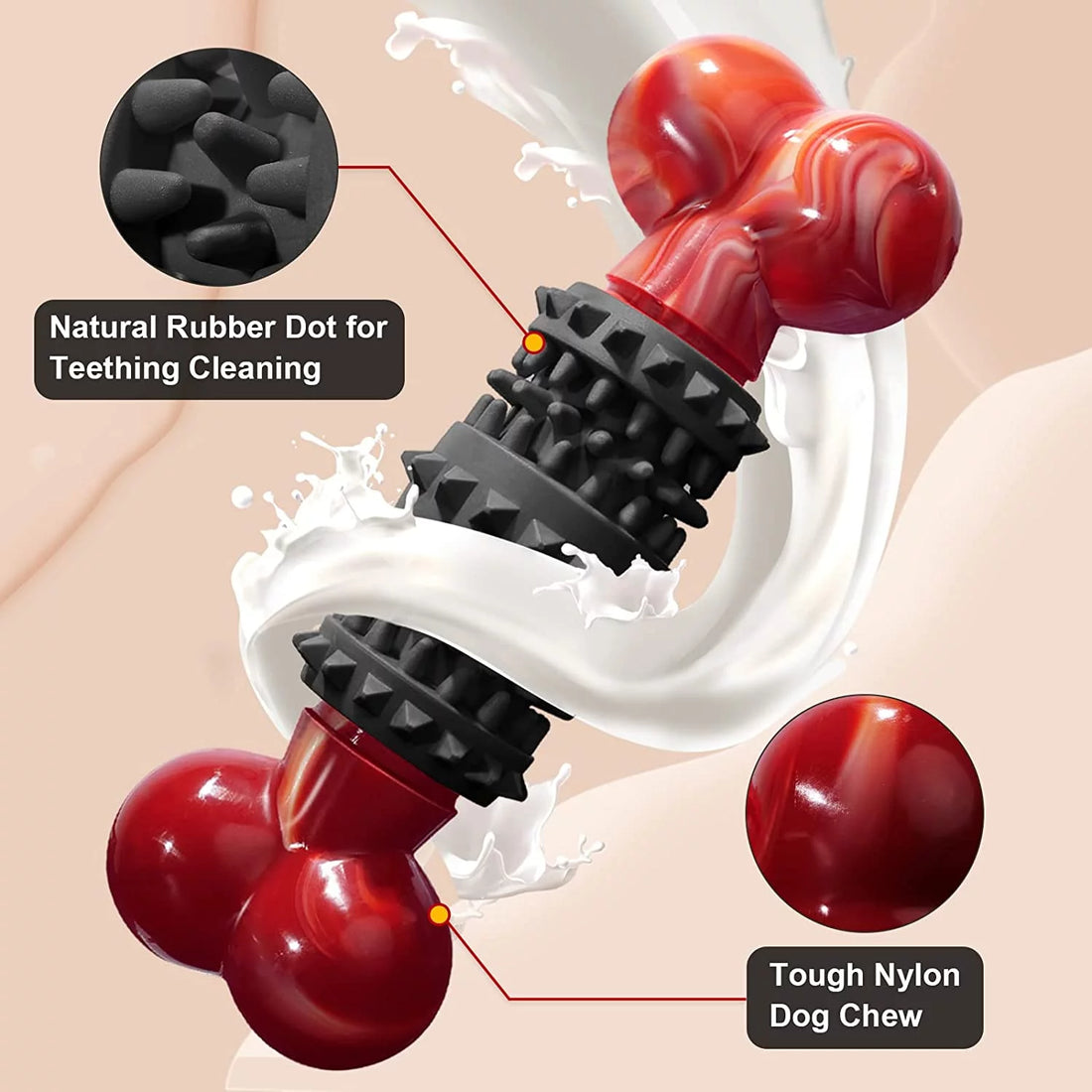Indestructible Dog Chew Toy – Durable Bone Toy for Aggressive Chewers, Medium & Large Dogs