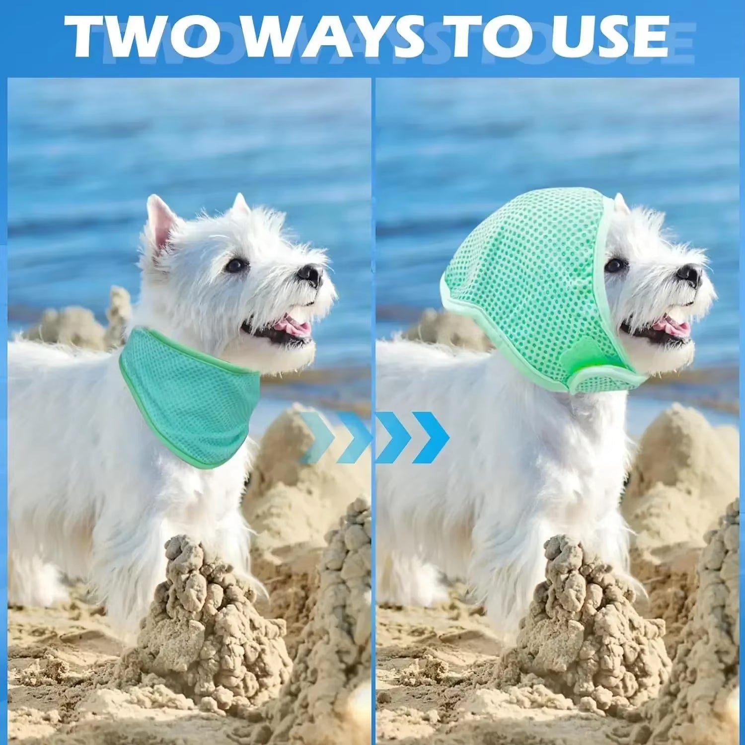 1-10PCS Summer Dog Cooling Collar Reusable Chill Scarf Breathable Pet Neck Wrap for Outdoor Use Heatstroke Prevention for Dogs