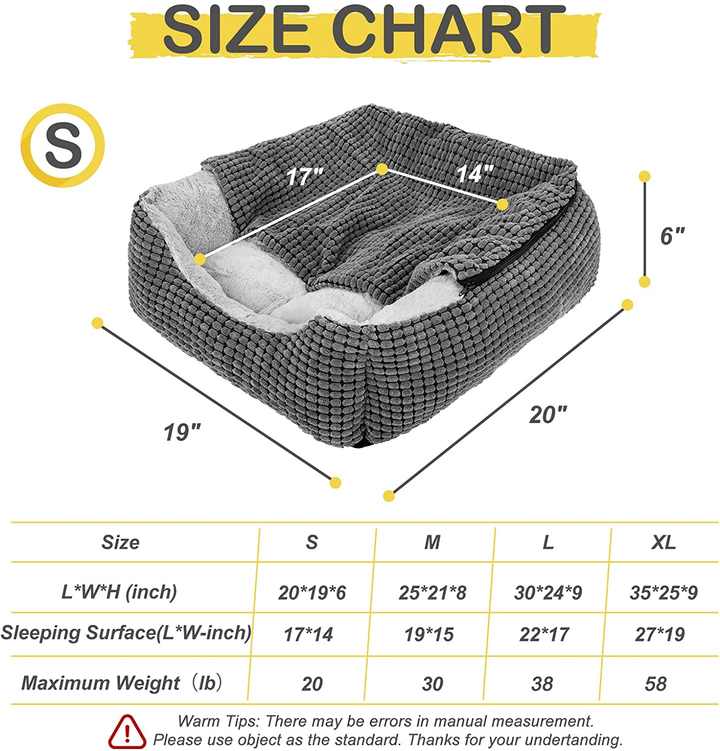Luxury Hooded Dog & Cat Bed – Anti-Anxiety Orthopedic Cave Blanket, 20” Greyc