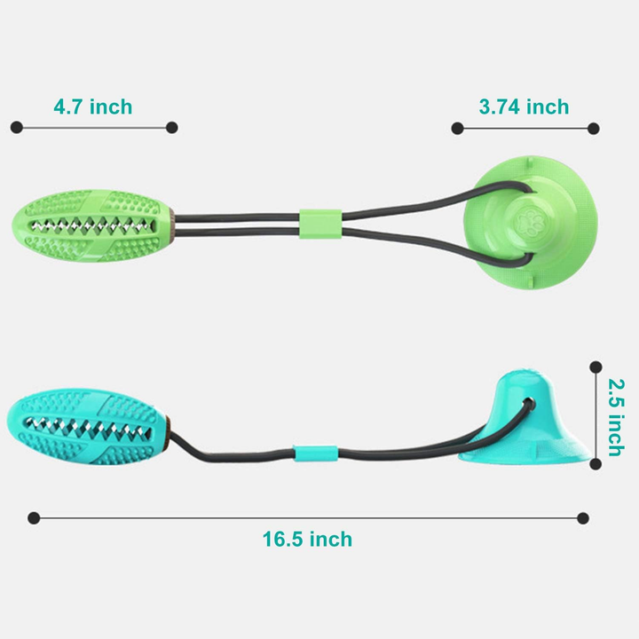 Dog Chew Toy with Suction Cup – Aggressive Chewers, Teeth Cleaning & Treat Dispensing Rope Toy (Blue)