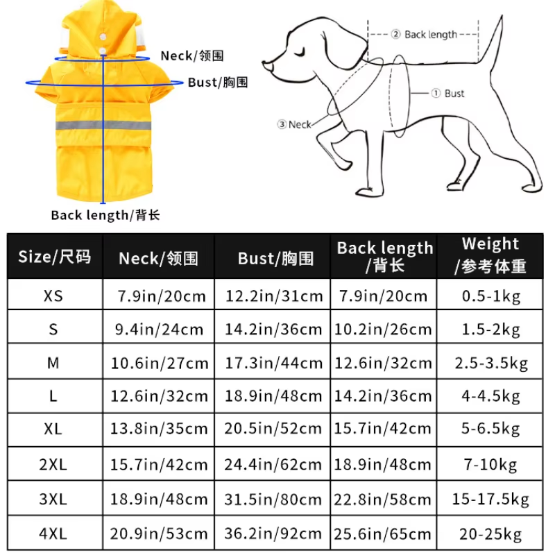 Reflective All-in-One Dog Raincoat – Duck, Shark & Frog Styles