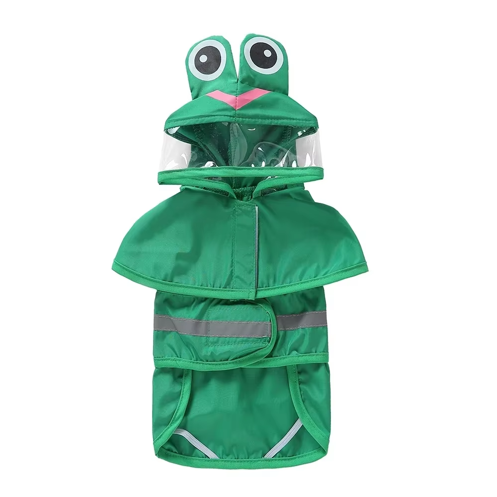 Reflective All-in-One Dog Raincoat – Duck, Shark & Frog Styles