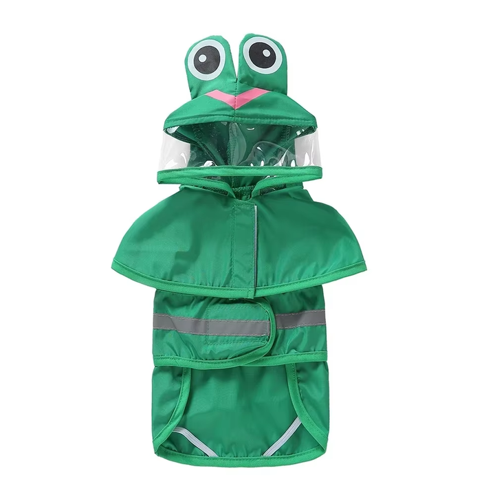 Reflective All-in-One Dog Raincoat – Duck, Shark & Frog Styles