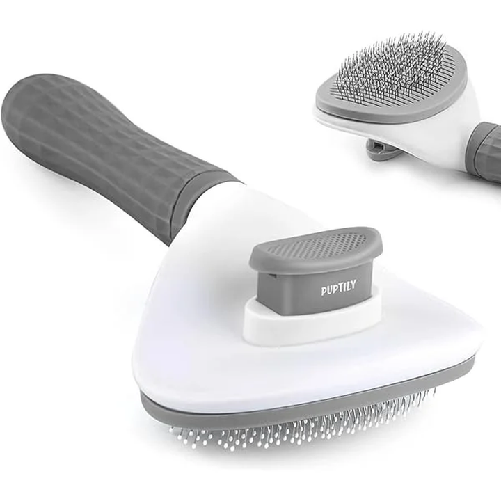 Self-Cleaning Pet Slicker Brush – Dog & Cat Grooming Tool for Shedding, Tangles & Loose Fur