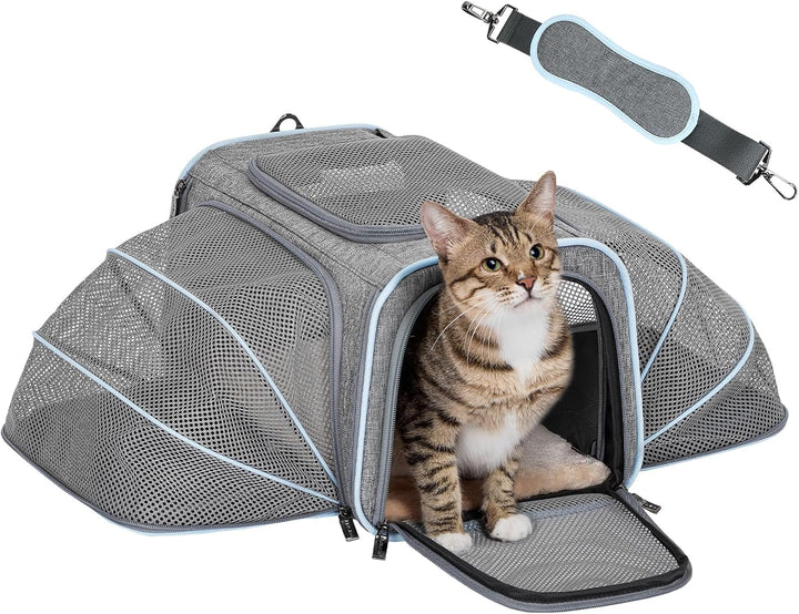 Expandable Pet Travel Carrier – Airline Approved Soft-Sided Bag for Small Cats & Dogs (Up to 9 lbs)