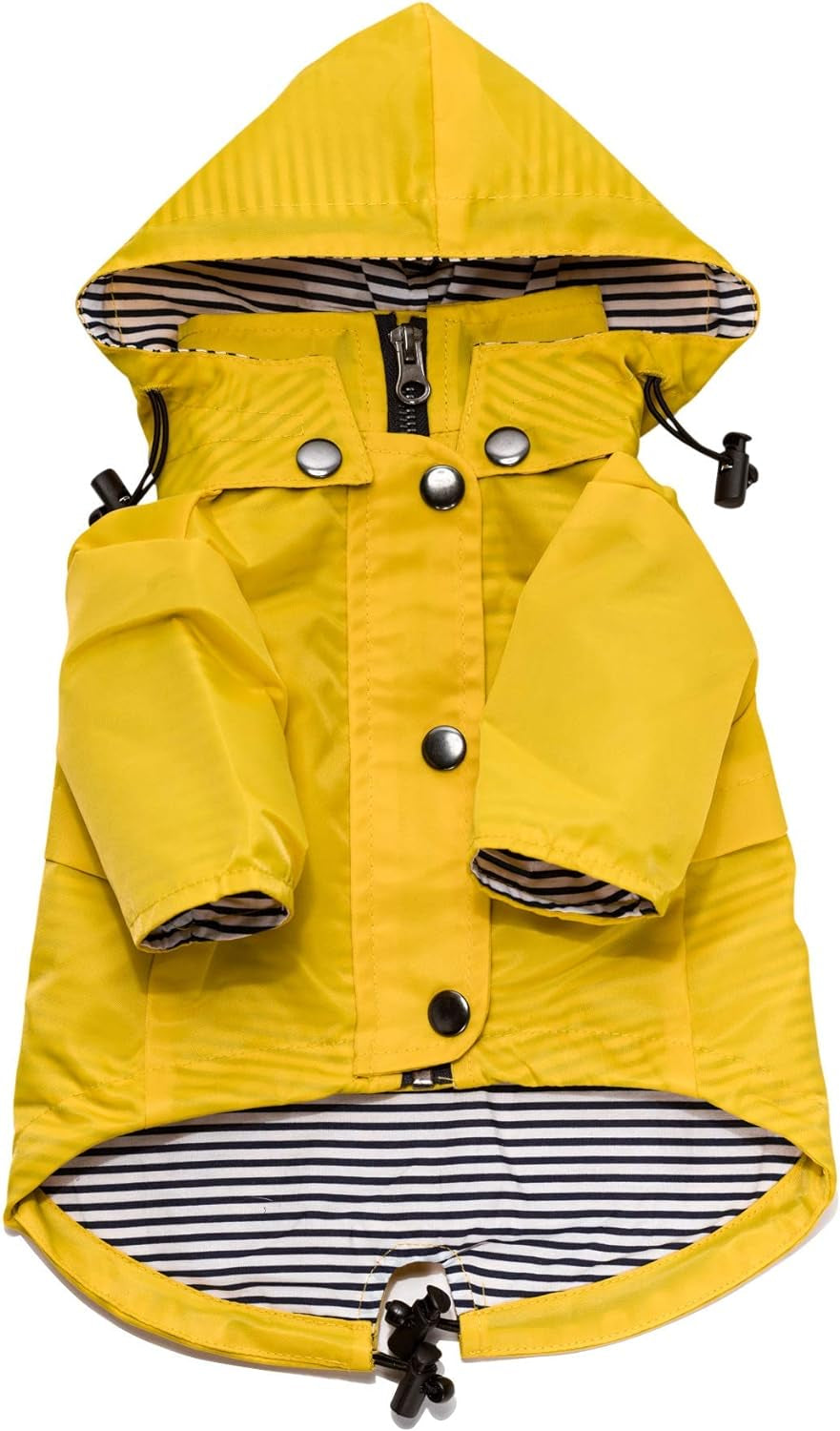 Dog Raincoat with Hood – Waterproof & Reflective (Yellow, Medium)