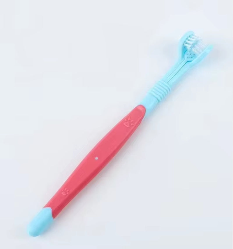 Pet Toothbrush Kit with 3 Heads - Dog Cat Dental Care Finger Toothbrush Teeth Cleaning Mouth Kit