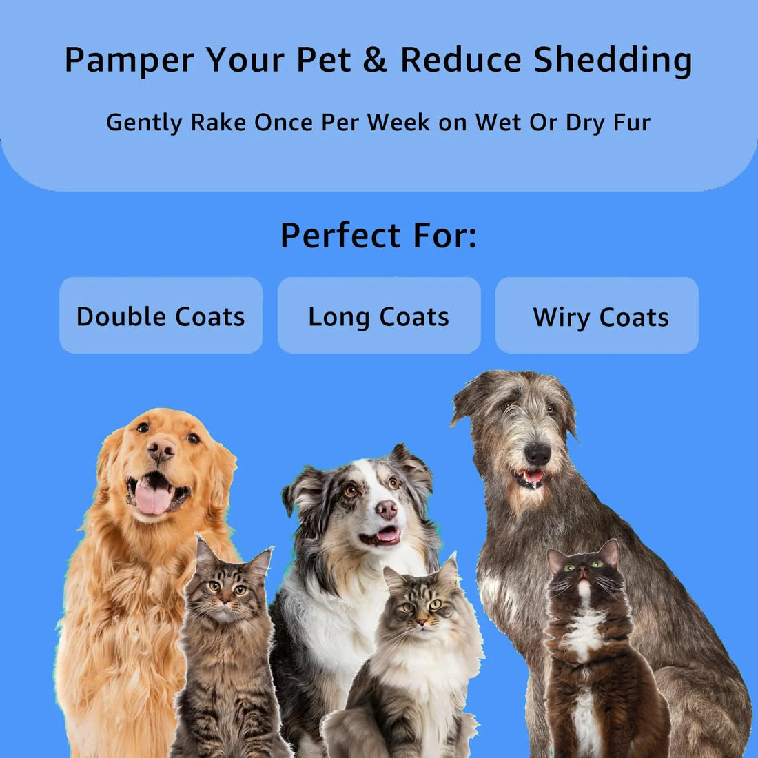 3 Pack Pet Grooming Rake, Self-Cleaning Dematting Pin Slicker Brush Comb, Deshedding Tool for Dogs and Cats