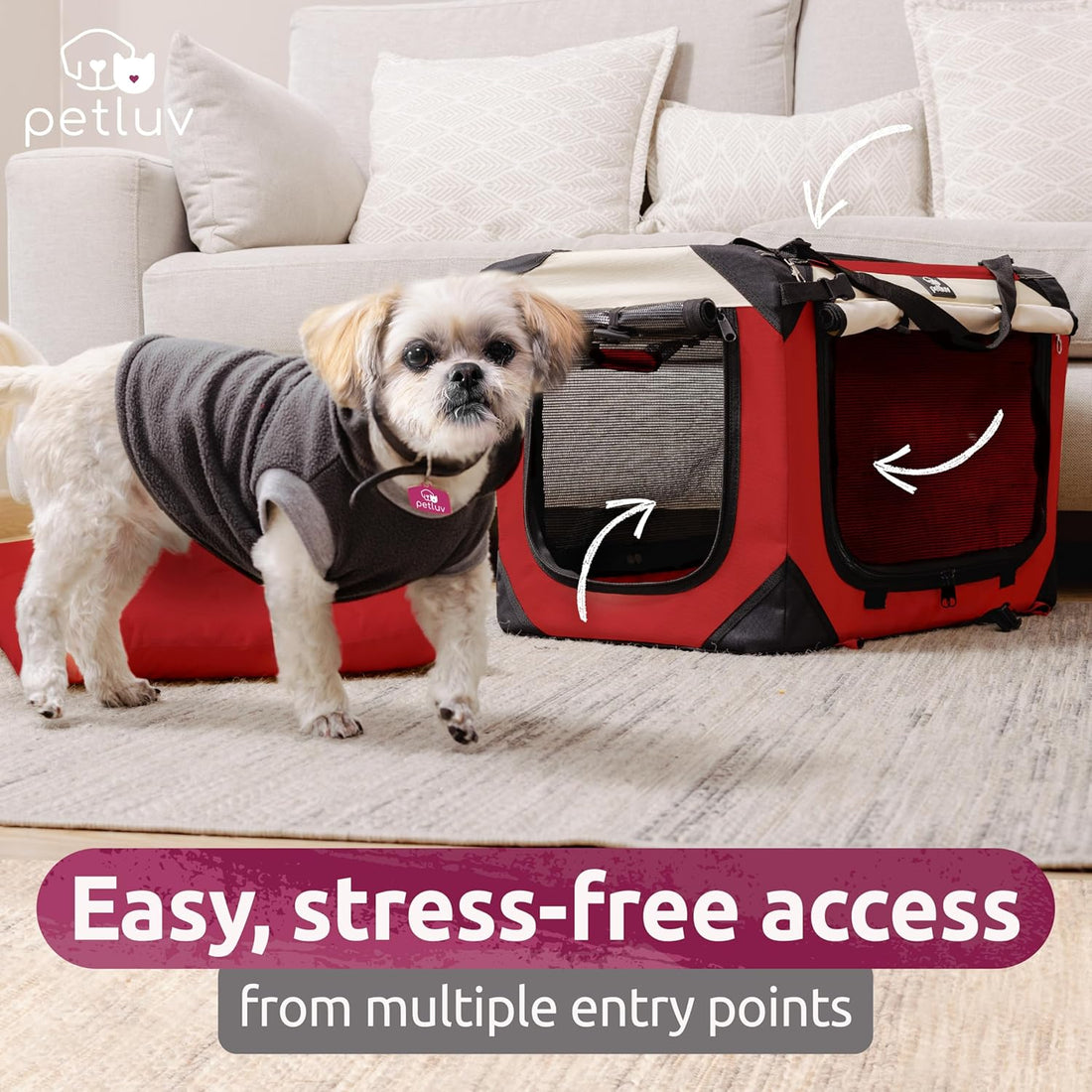 Large Soft-Sided Pet Carrier – Fits 2 Cats or Medium Dog, Travel & Vet Friendly with Removable Bed and Privacy Windows