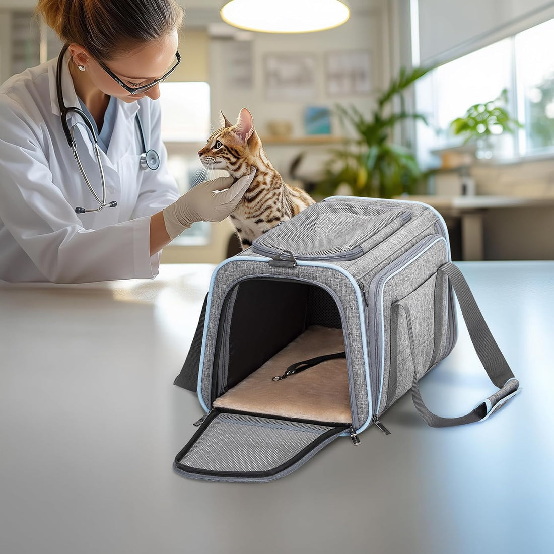 Expandable Pet Travel Carrier – Airline Approved Soft-Sided Bag for Small Cats & Dogs (Up to 9 lbs)