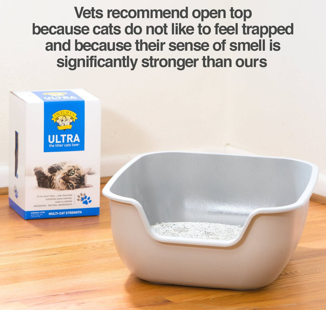 BetterBox Non-Stick Large Litter Box – Pet-Safe Coating, Easy-Clean Open Top, Durable ABS Plastic
