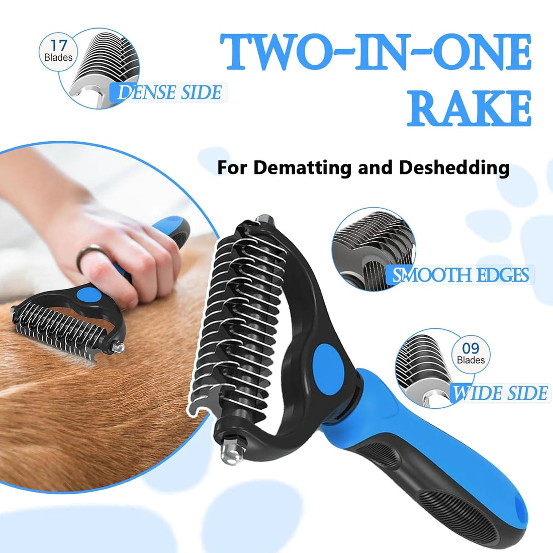 3 Pack Pet Grooming Rake, Self-Cleaning Dematting Pin Slicker Brush Comb, Deshedding Tool for Dogs and Cats