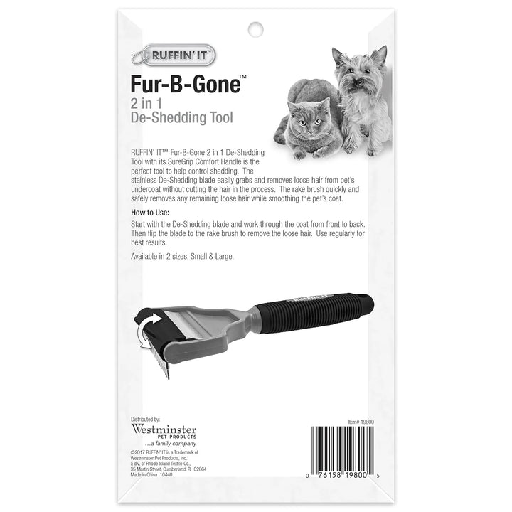 Fur-B-Gone Pet Deshedding Tool, Small, Great for Dogs & Cats