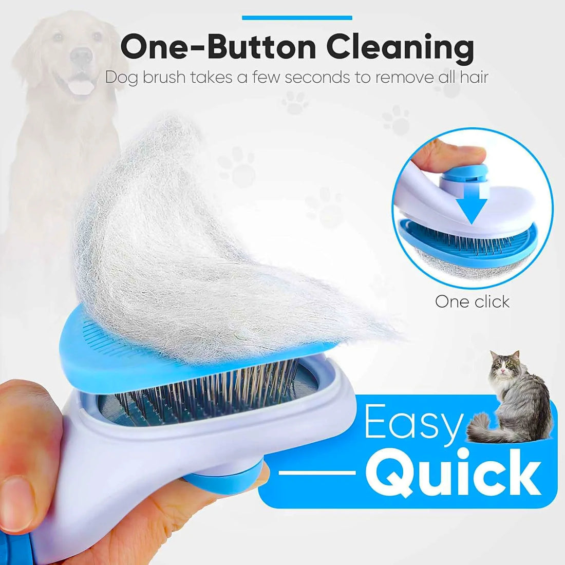3 Pack Pet Grooming Rake, Self-Cleaning Dematting Pin Slicker Brush Comb, Deshedding Tool for Dogs and Cats
