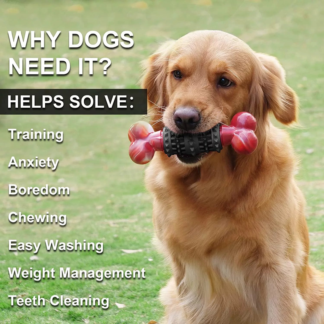 Indestructible Dog Chew Toy – Durable Bone Toy for Aggressive Chewers, Medium & Large Dogs